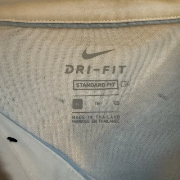 NWT Men’s Size XL Nike DriFit Polo White with Subtle Black Accents - Picture 2 of 5